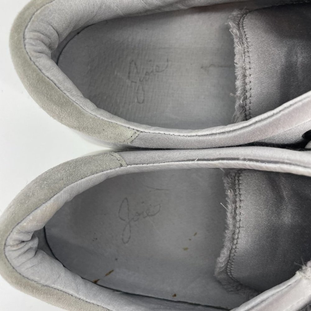 Joie Diata Satin silver platform Velcro sneakers 37.5 - Picture 4 of 16